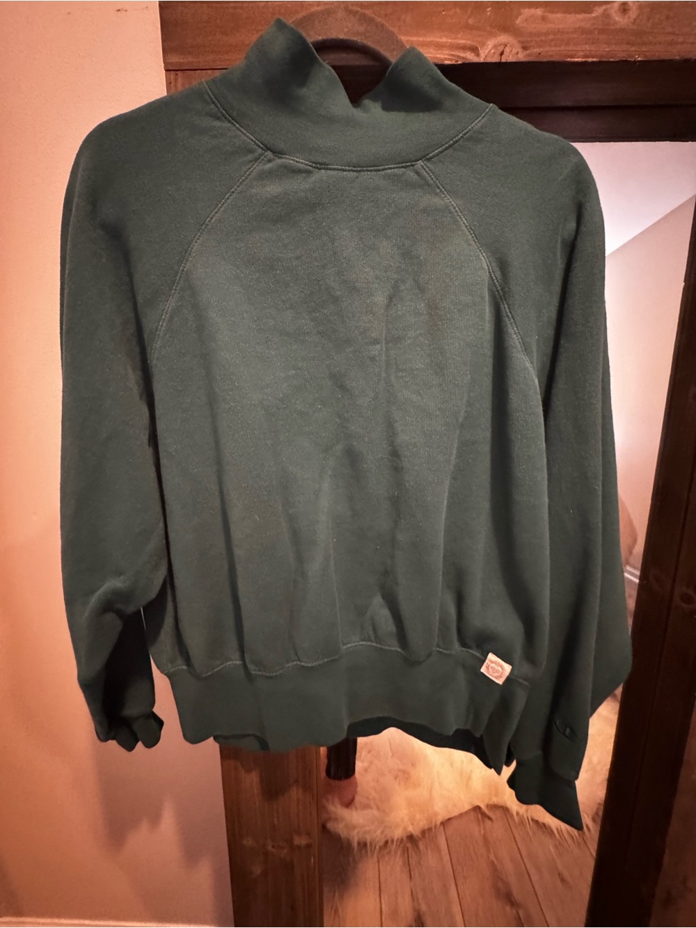 Champion Forest Green Mock Neck Pullover Sweater